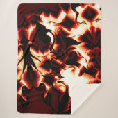 Carvingfeuer auf dunkelrotem Hintergrund Sherpadecke (Vorderseite)