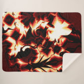 Carvingfeuer auf dunkelrotem Hintergrund Sherpadecke (Vorderseite (Horizontal))