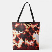 Carvingfeuer auf dunkelrotem Hintergrund Tasche (Vorderseite)