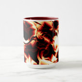 Carvingfeuer auf dunkelrotem Hintergrund Tasse (Zentrum)