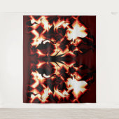 Carvingfeuer auf dunkelrotem Hintergrund Wandteppich (Vorderseite)