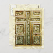 Carvingkreuz an der Kirchentür Postkarte (Vorne/Hinten)