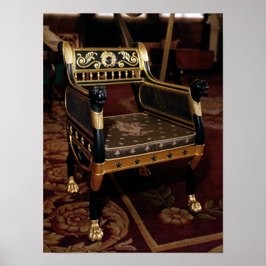 Carvingsessel mit Golddetails Poster (Vorne)