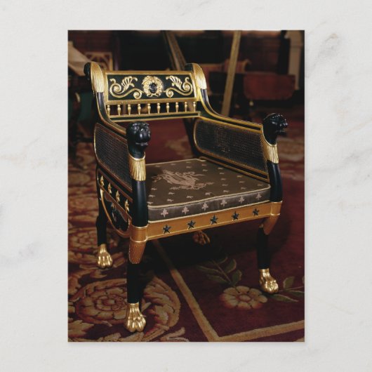 Carvingsessel mit Golddetails Postkarte (Vorderseite)