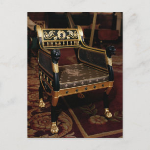 Carvingsessel mit Golddetails Postkarte