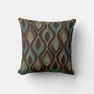 Carvingwellen: Bronze-Kupfer-Textur Kissen