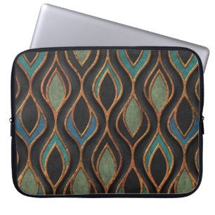 Carvingwellen: Bronze-Kupfer-Textur Laptopschutzhülle