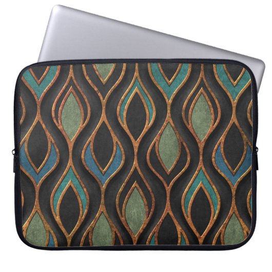 Carvingwellen: Bronze-Kupfer-Textur Laptopschutzhülle (Vorderseite)