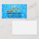 Carwash Blue Soap Bubbles Logo | Autoreinigungslog Visitenkarte (Vorne/Hinten)