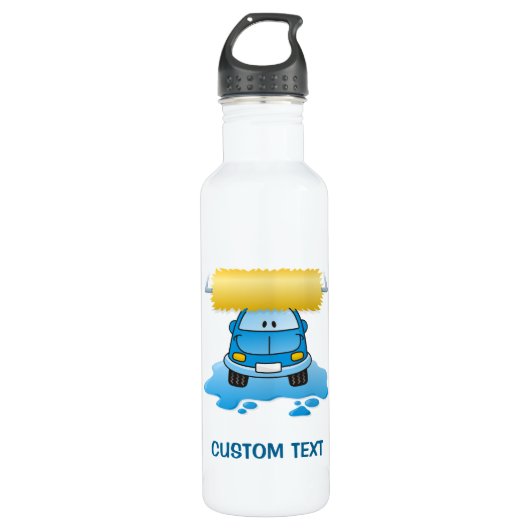 Carwash-Cartoon Edelstahlflasche (Vorderseite)