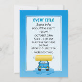 Carwash-Cartoon Einladung (Rückseite)