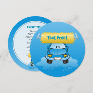 Carwash-Cartoon Einladung