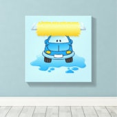 Carwash-Cartoon Leinwanddruck (Insitu (Holzboden))