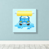 Carwash-Cartoon Leinwanddruck (Insitu (Holzboden))