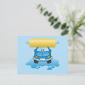 Carwash-Cartoon Postkarte (Stehend Vorderseite)