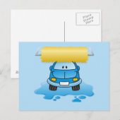 Carwash-Cartoon Postkarte (Vorne/Hinten)