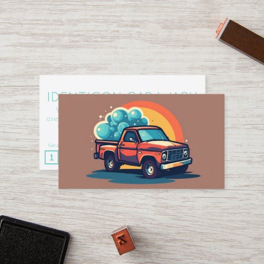 CARWASH customer loyalty punch card Treuekarte (Vorderseite/Rückseite Beispiel)