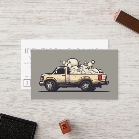 CARWASH customer loyalty punch card Treuekarte (Vorderseite/Rückseite Beispiel)