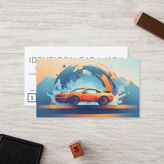 CARWASH customer loyalty punch card Treuekarte (Vorderseite/Rückseite Beispiel)