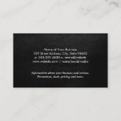 Carwash-Logo | Leather Monogram Business Card Visitenkarte (Rückseite)