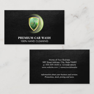 Carwash-Logo   Leather Monogram Business Card Visitenkarte