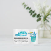 Carwash-Logo | Wassertropfen | Reinigungsmittel Visitenkarte (Stehend Vorderseite)