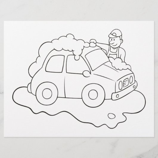 Carwash Man Coloring-Buchseite (Vorderseite)