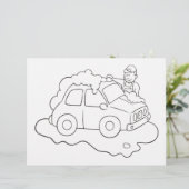 Carwash Man Coloring-Buchseite (Stehend Vorderseite)