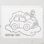 Carwash Man Coloring-Buchseite (Vorne/Hinten)