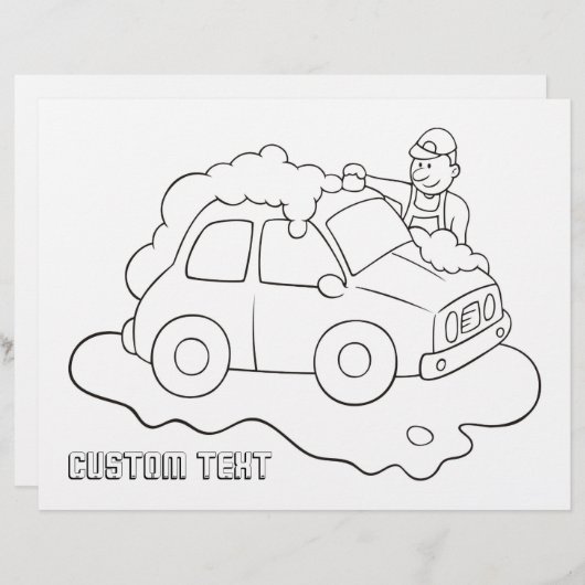 Carwash Man Coloring-Buchseite (Vorne/Hinten)