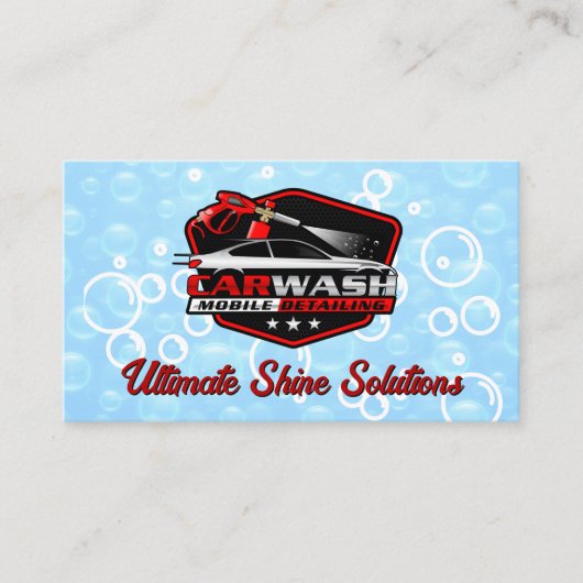 Carwash Mobile Detailing | Soap Bubbles Visitenkarte (Vorderseite)