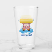 Carwash Pig Cartoon Glas (Rückseite)