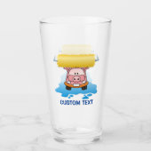 Carwash Pig Cartoon Glas (Vorderseite)