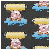 Carwash Pig Cartoon Pattern Stoff (Nahaufnahme)