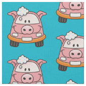 Carwash Pig Cartoon Pattern Stoff (Nahaufnahme)