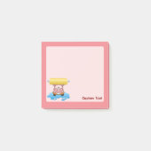 Carwash Pig Cartoon Post-it Klebezettel (Vorderseite)
