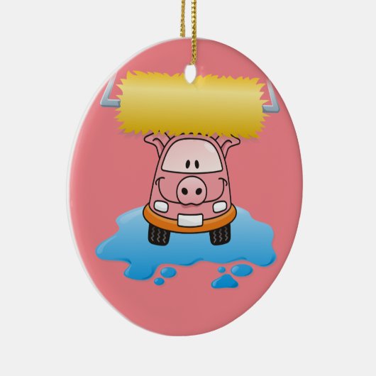 Carwash Pig Keramik Ornament (Rechts)