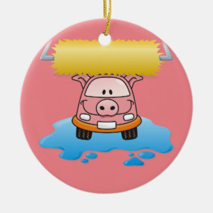 Carwash Pig Keramik Ornament