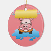Carwash Pig Keramik Ornament (Links)