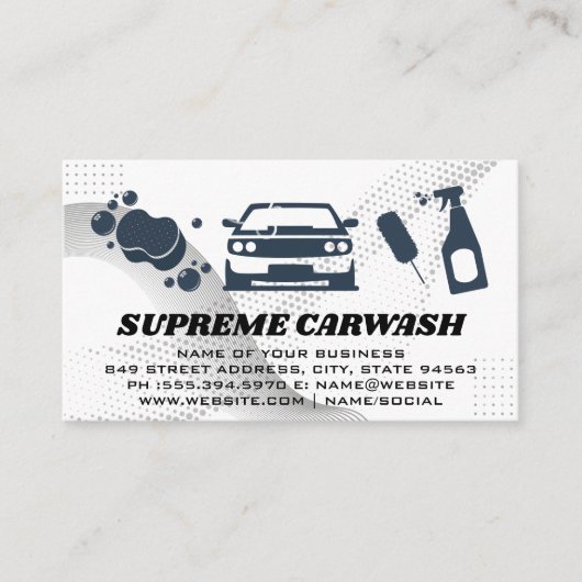 Carwash Supplies | Seifenblasen | AUTO Visitenkarte (Vorderseite)
