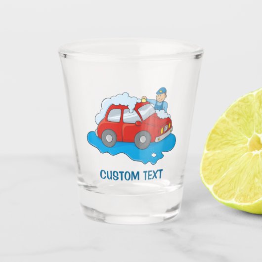 Carwasman Schnapsglas (Vorderseite)
