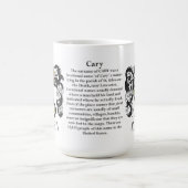 Cary, der Ursprung, die Bedeutung und das Wappen Kaffeetasse (Mittel)