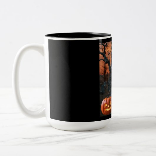 "Cary M Off" Halloween Grabstein Spaß Zweifarbige Tasse (Links)
