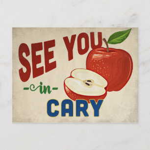 Cary North Carolina Apple - Vintage Travel Postkarte