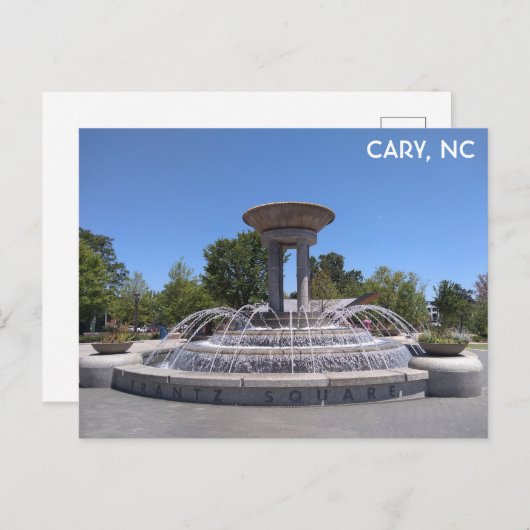 Cary North Carolina Im Fünfspänner über den Gottha Postkarte (Vorne/Hinten)