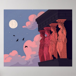Caryatids at Dusk Pi Poster