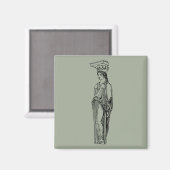 Caryatis Mythologie, Geschichte, antikes Griechisc Magnet (Vorderseite/Rückseite)