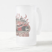 Caryoon-frisierte Auto Mattglas Bierglas (VorderseiteRechts)