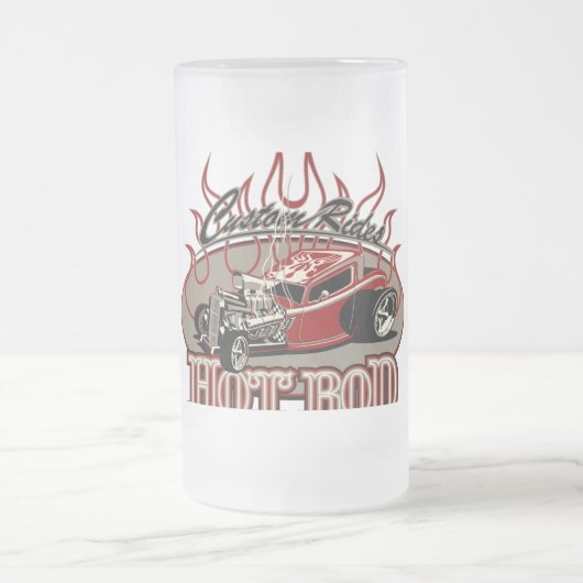 Caryoon-frisierte Auto Mattglas Bierglas (Mittel)