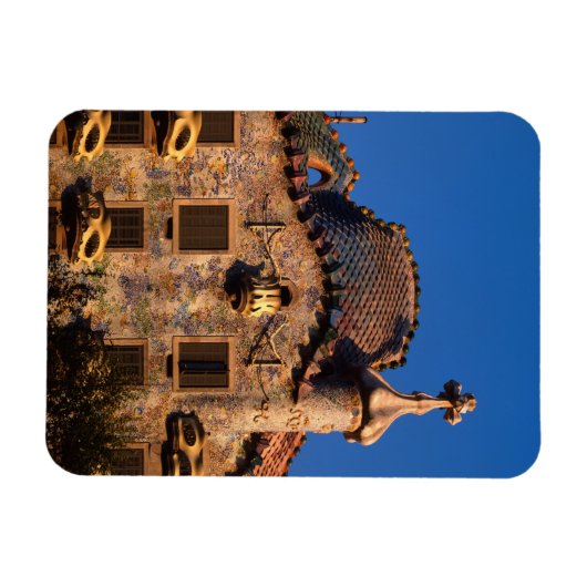 Casa Batilo, Gaudi Architecture, Barcelona, Magnet (Horizontal)